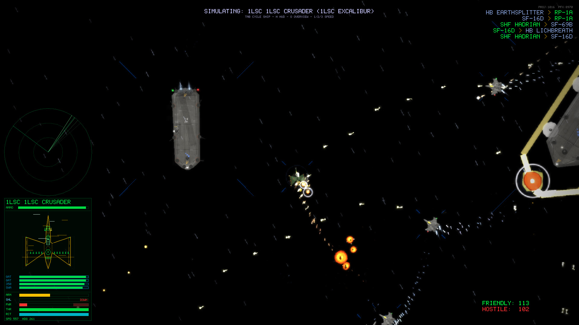 In-game screenshot: a broken capital hulk drifting while a starbase section erupts in a ringed explosion