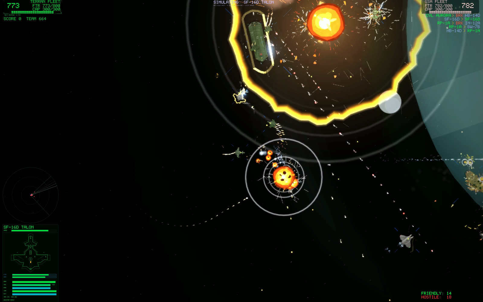 In-game screenshot: Aurora Dance, frame one