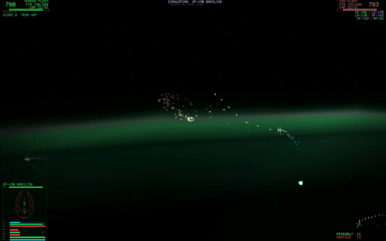 In-game screenshot: Aurora Knives, frame two