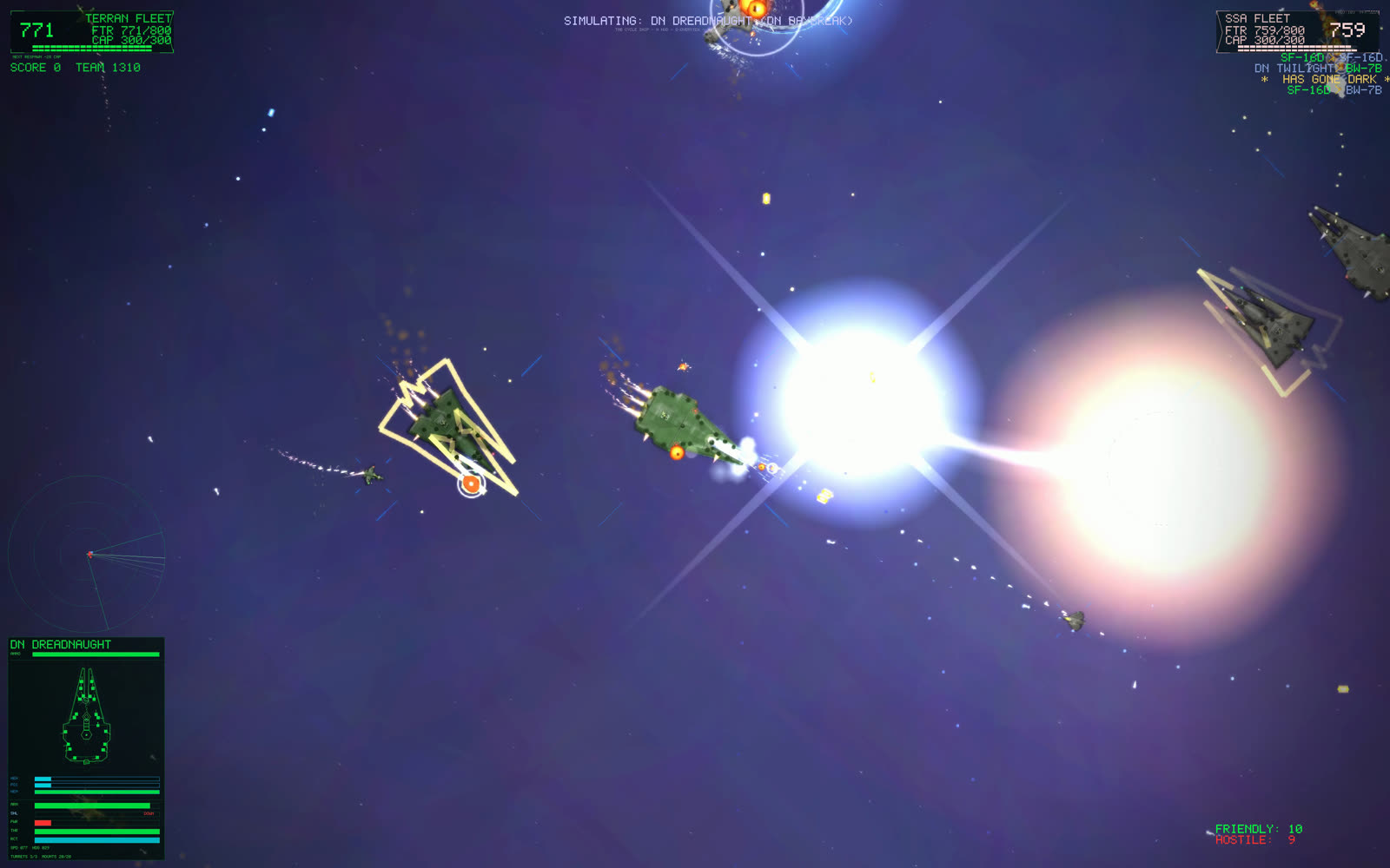 In-game screenshot: Binary Fleet, frame two