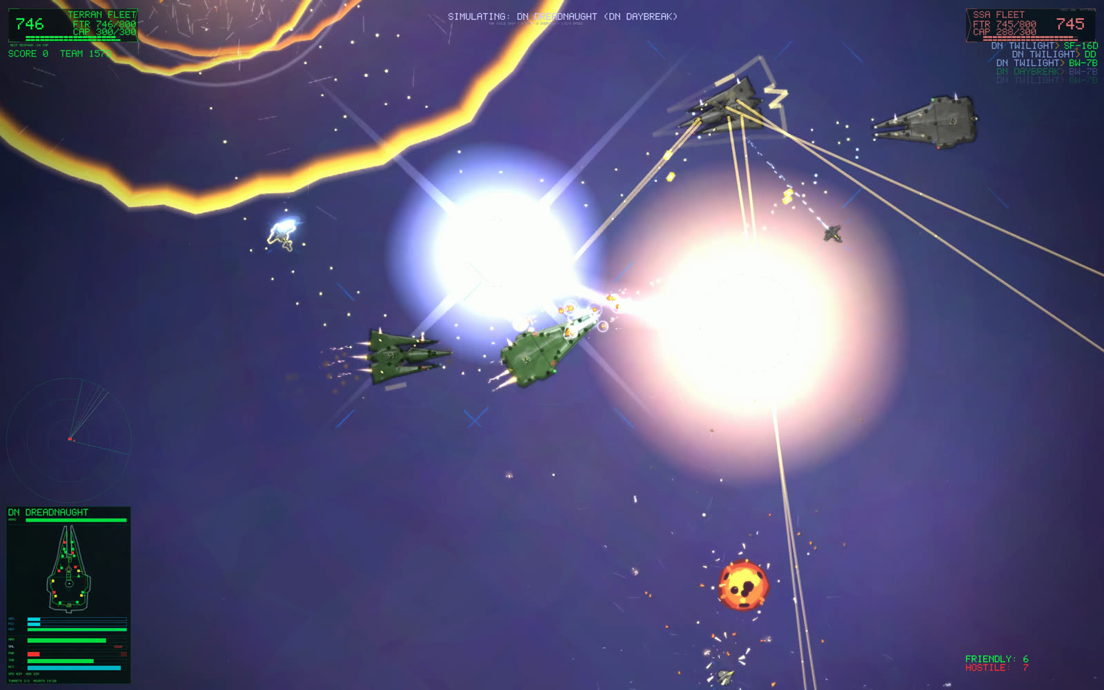 In-game screenshot: Binary Fleet, frame three