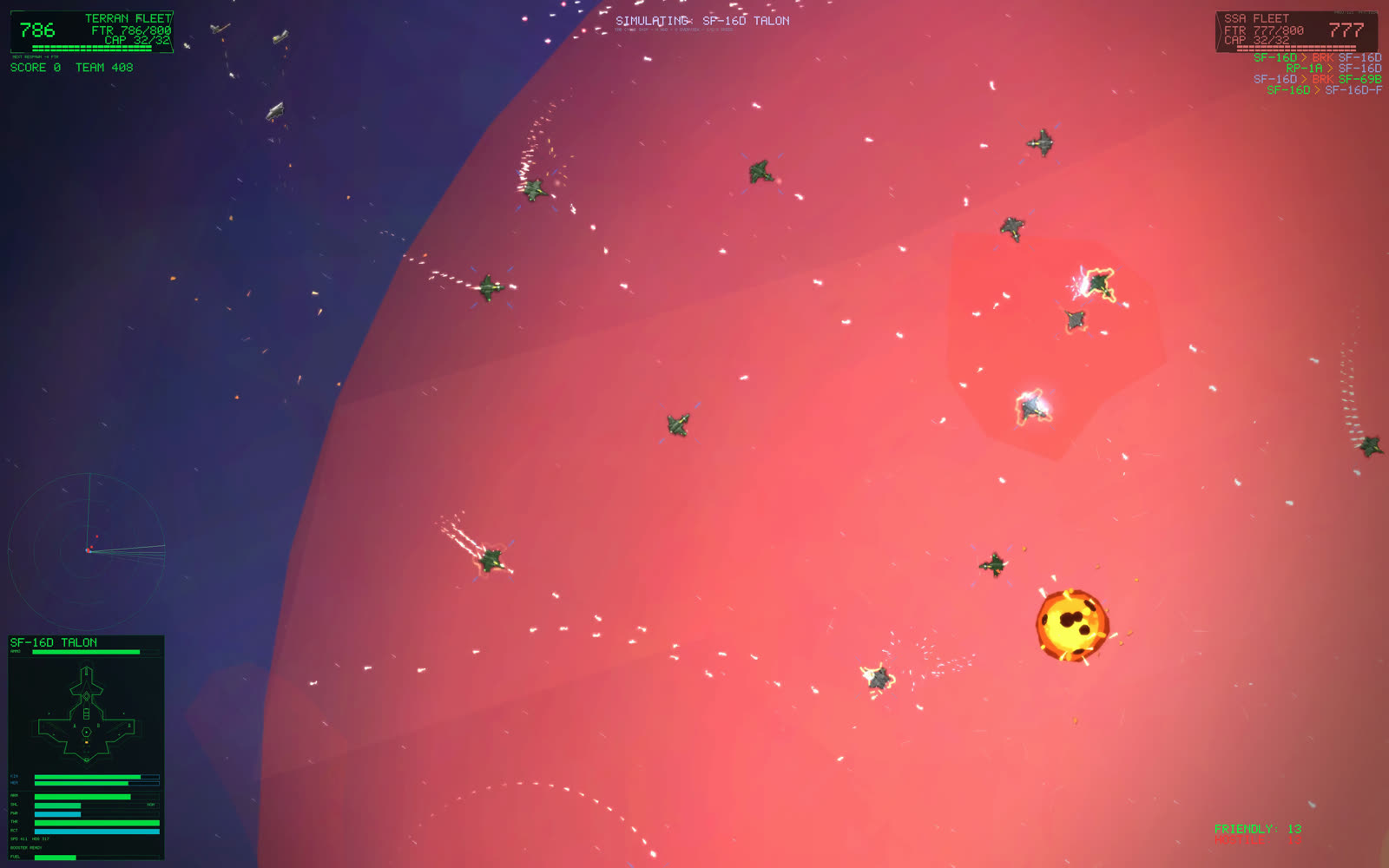 In-game screenshot: Red Giant Hero, frame two