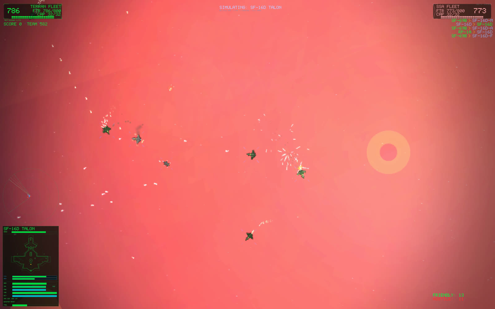 In-game screenshot: Red Giant Hero, frame three