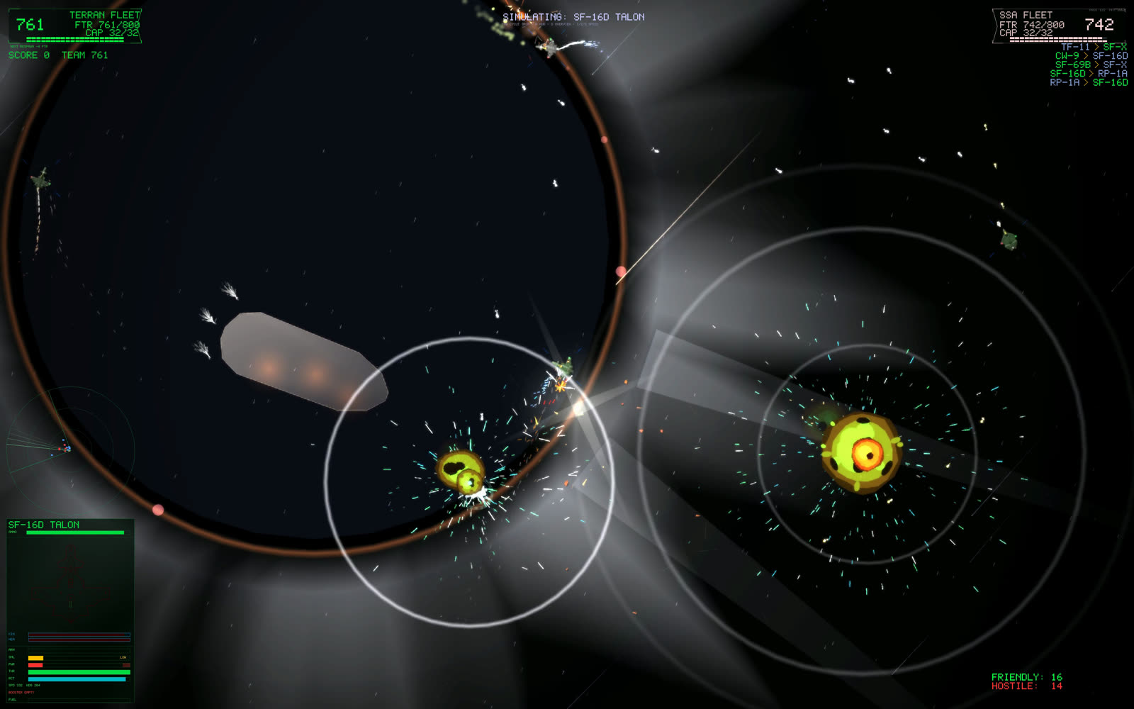 In-game screenshot: Starfall Furball, frame two