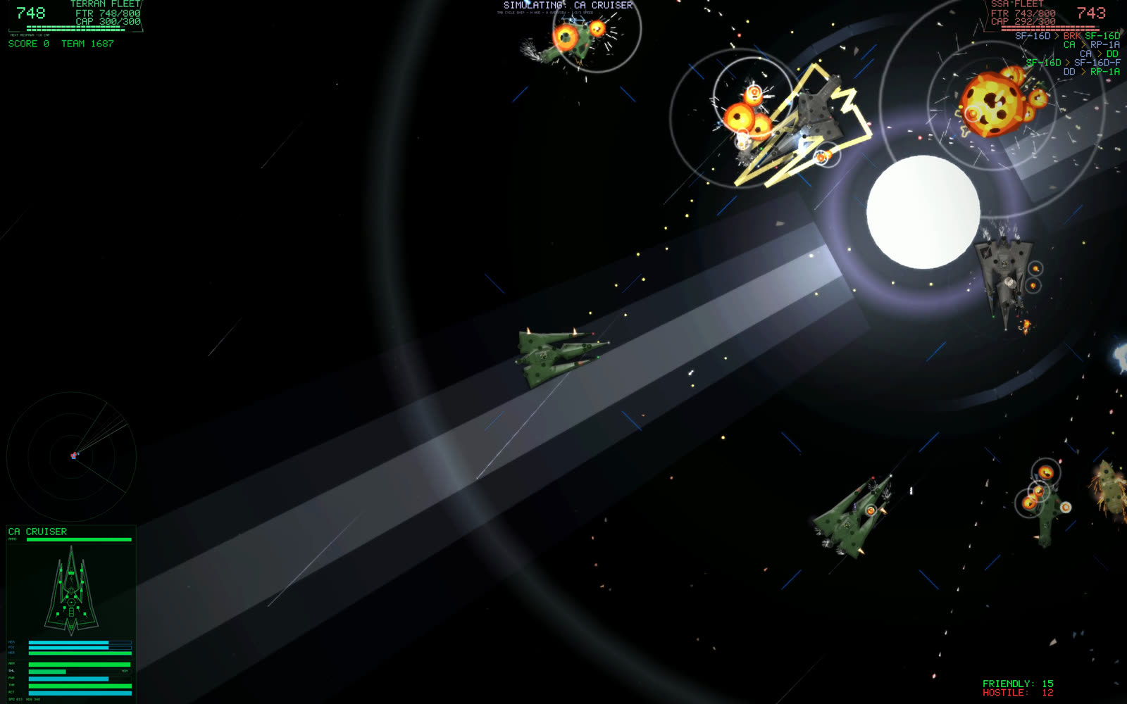 In-game screenshot: Starfall Line, frame four
